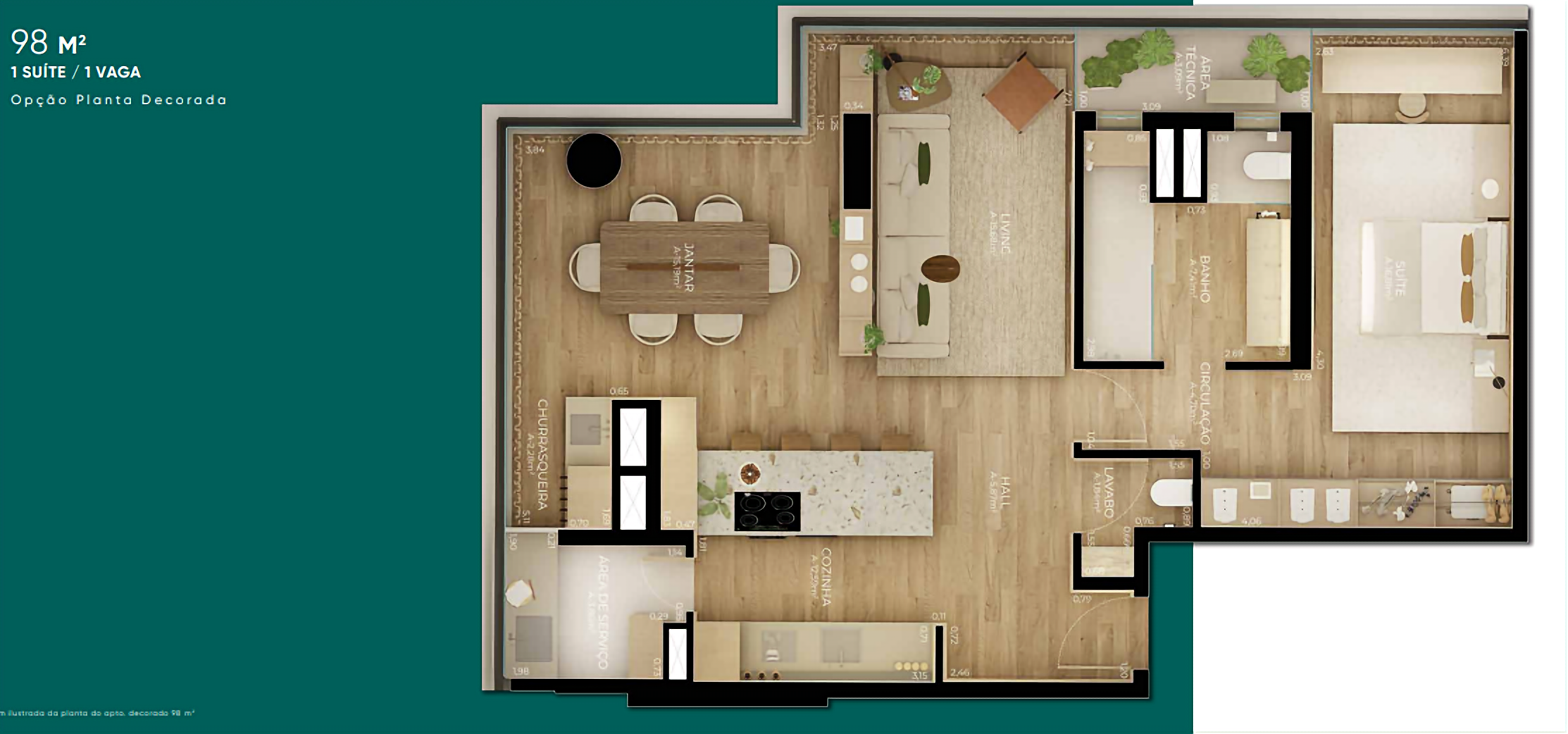 Planta 98m²